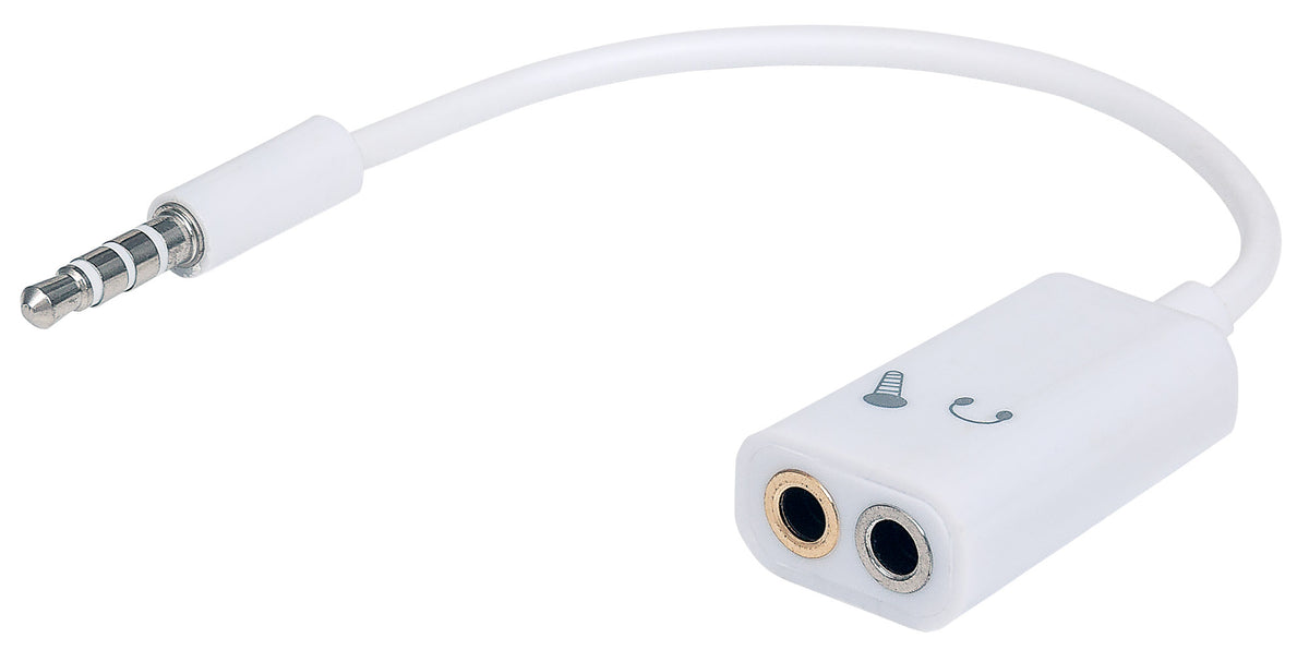 ADAPTADOR AUDIO,MANHATTAN,354561, 3.5MM 1 M A 2 H, DIVIDE AUDIO PARA AUDIFONO Y MICROFONO