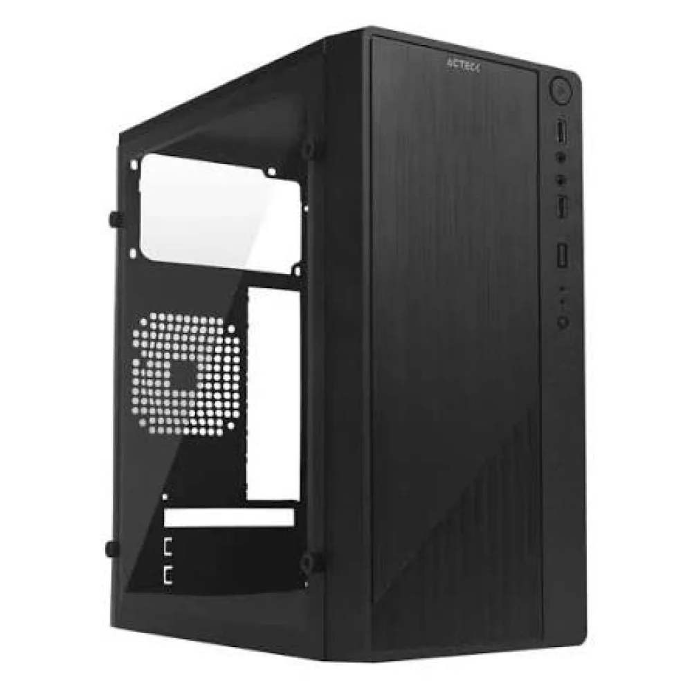 GABINETE ACTECK KIOTO GC220 / MICRO ATX SLIM / MICRO ATX, MINI ITX / FUENTE 500W / PANEL ACRILICO, METAL / NEGRO / AC-933063