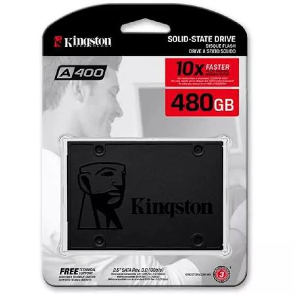 UNIDAD DE ESTADO SOLIDO KINGSTON INTERNO A400 480GB 2.5 SATA3 7MM LECT.500/ESCRIT.450MB/S PC/LAPTOP SA400S37/480G