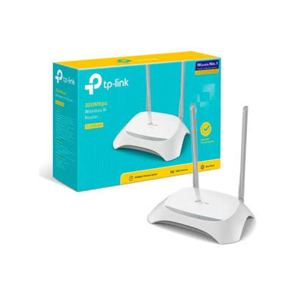 ROUTER TP-LINK TL-WR840N INALAMBRICO 300MBPS MMF, AP, REPETIDOR WISP 4 LAN 10/100 1 WAN 10/100 2 ANTENAS FIJAS EXTERNAS