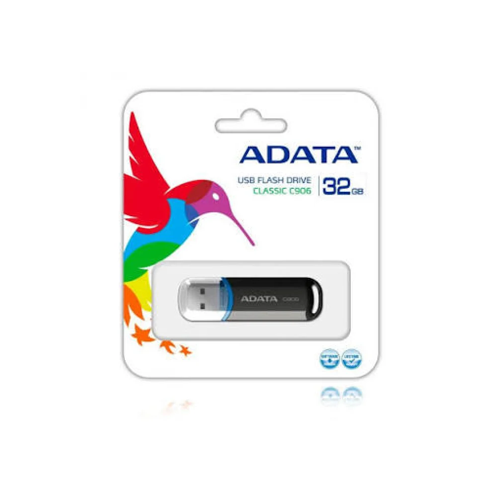 MEMORIA ADATA 32GB USB 2.0 C906 NEGRO (AC906-32G-RBK)