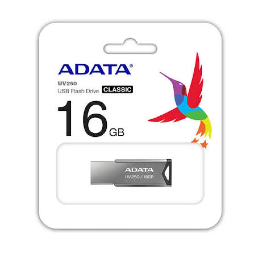 MEMORIA ADATA 16GB USB 2.0 UV250 METALICA AUV250-16G-RBK