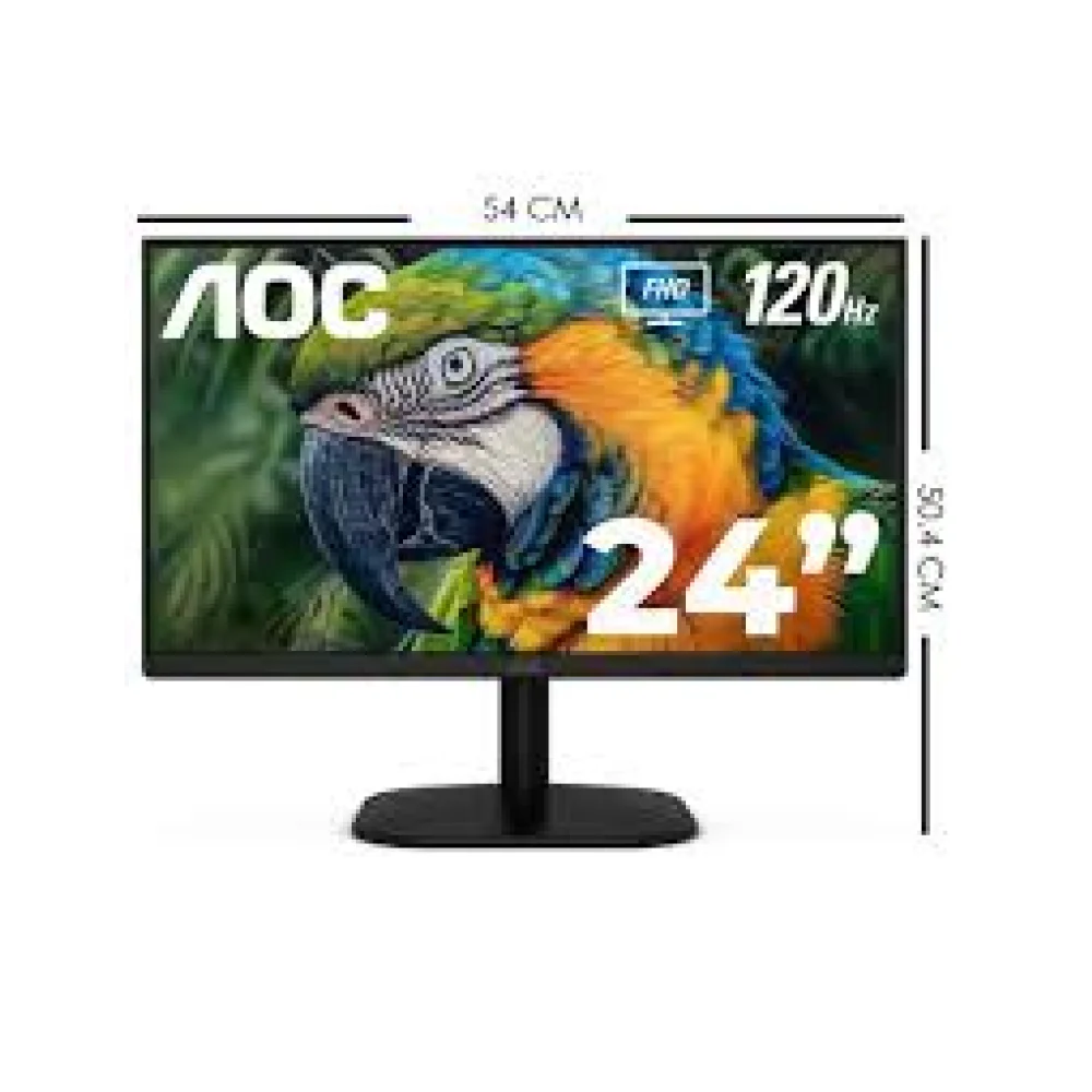 MONITOR LED AOC 24B35H3 / COLOR NEGRO / PANEL IPS 23.8 / HDMI Y VGA / ASPECTO 16:9 / TIEMPO D.R. 1MS / 120HZ / FULL HD  1920X1080 / VESA 100X100 MM / CONTRASTE 20,000,0001 / BRILLO 300 CD/M2