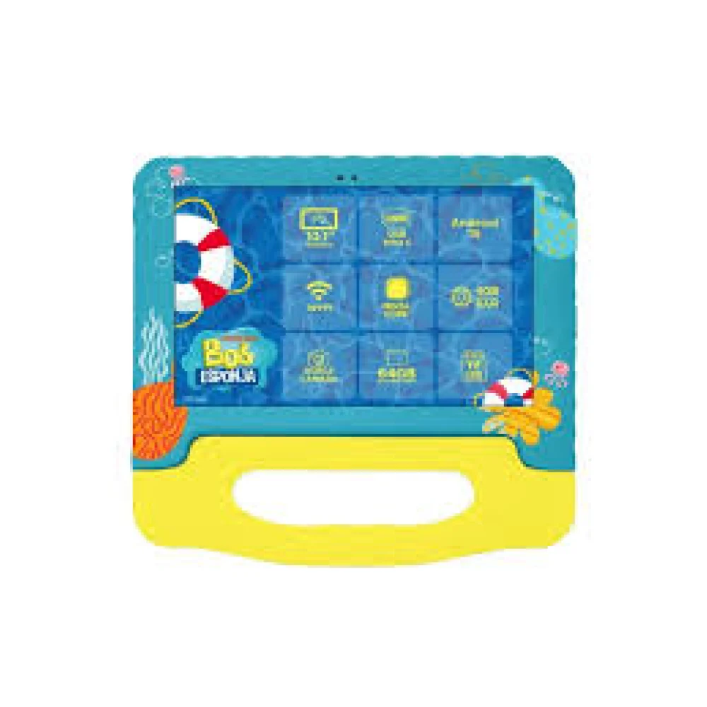 TABLETA BOB ESPONJA 10.1 CON CASE AZUL / A333 PENTACORE/ 4GB RAM/ 64GB / DOBLE CAMARA/ WIFI/ BLUETOOTH/6000MAH / ANDROID 15