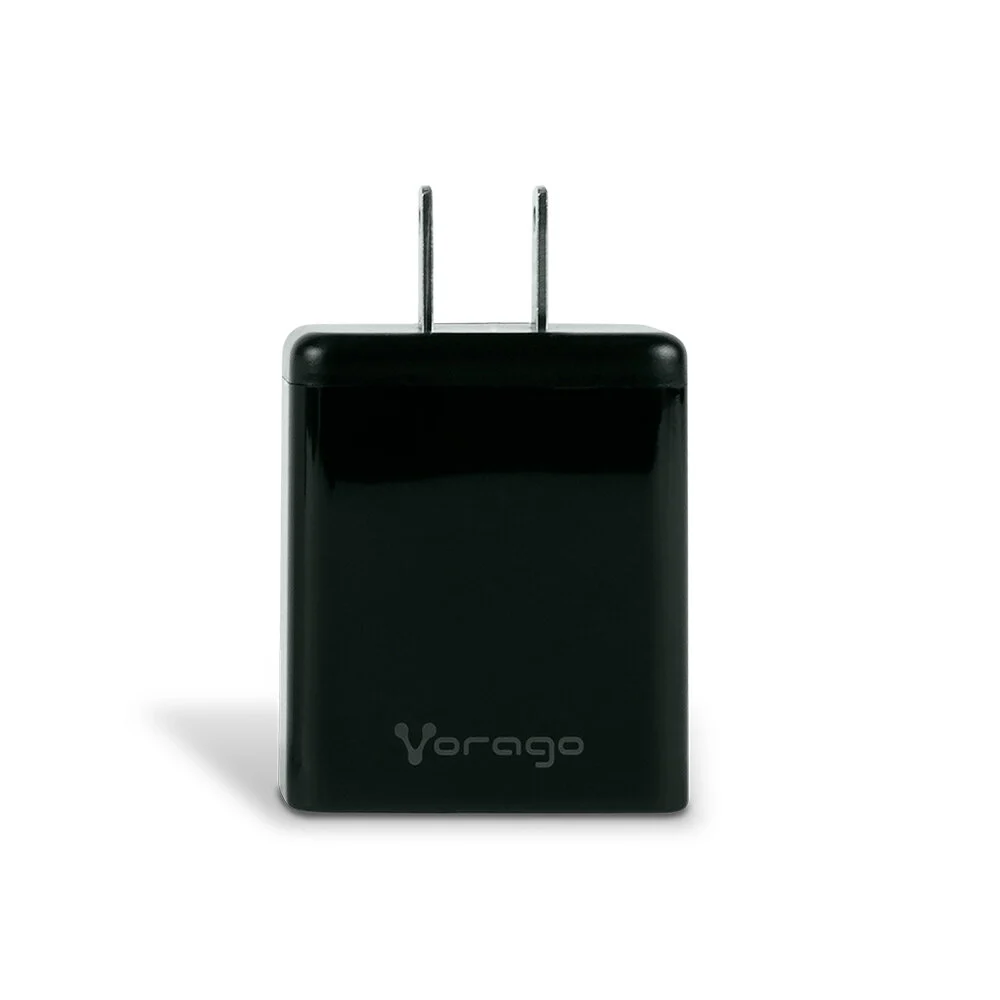 CARGADOR PARA PARED   / VORAGO   / CARGA RAPIDA /   AU-350  /  20W /  USB TIPO A Y C   /   NEGRO