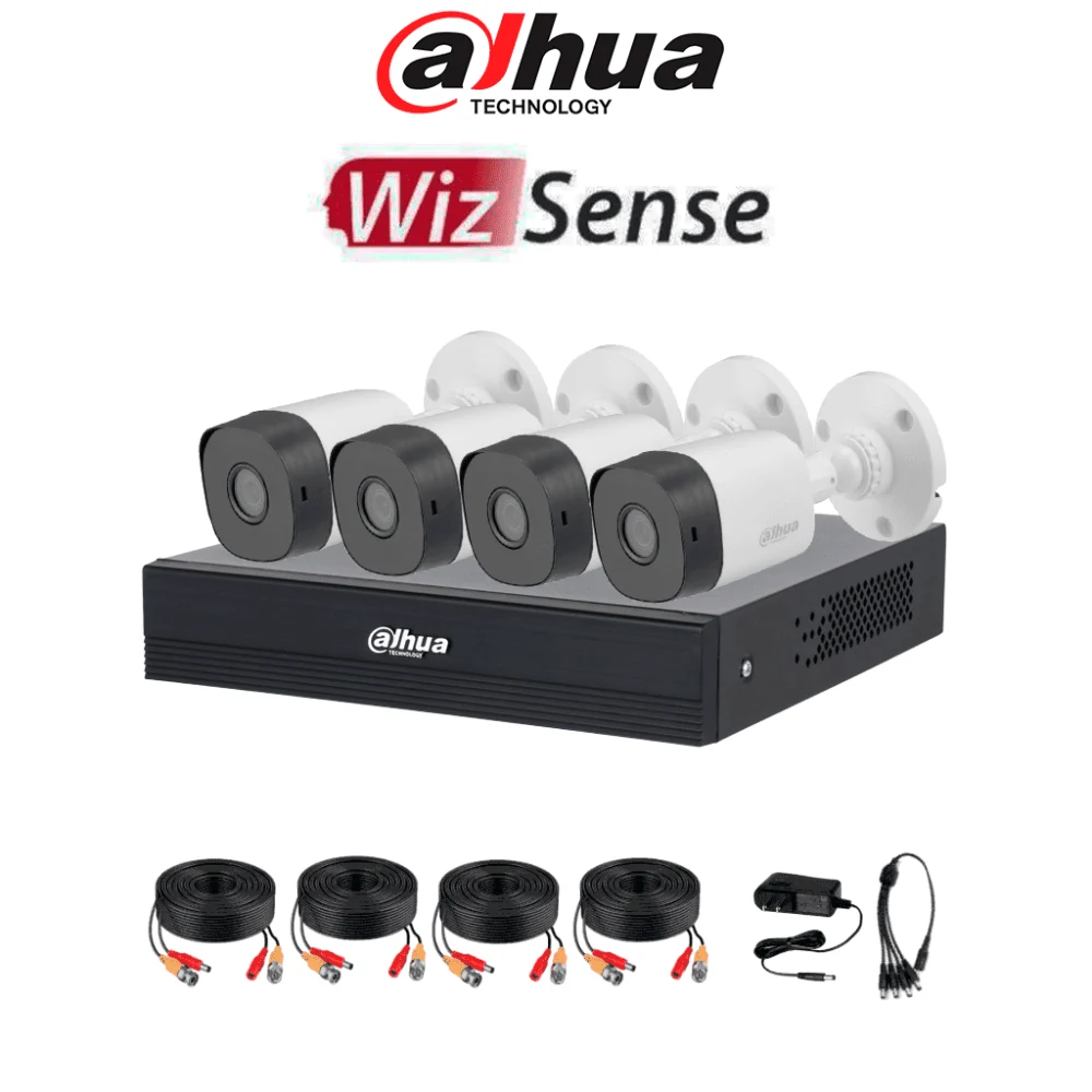 DAHUA DHI-KIT/XVR1B04-I/T/4-B1A11N-0280B - KIT DE 4 CANALES HD/ CÁMARAS B1A11 DE 1 MP/ LENTE DE 2.8MM/ SOPORTA 4 CANALES MÁS 1 IP O HASTA 5 CANALES IP/ SMD PLUS / COMPRESIÓN H.265/ CÁMARAS P