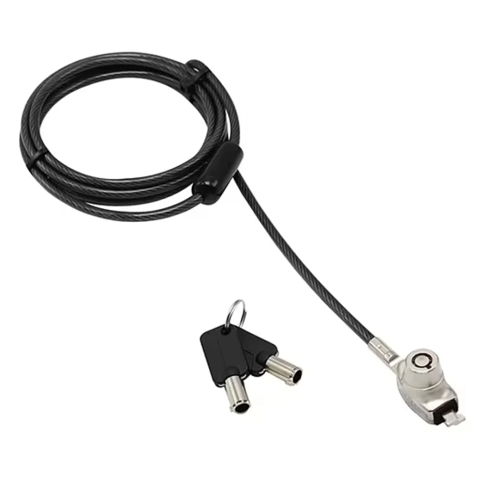 CANDADO DE LAPTOP EC LINE EC-CP001, NEGRO, CABLE 1.8 MTS, COMBINACION 4 DIGITOS, ACERO GALVANIZADO TRENZADO REVESTIDO CON VINIL TRANSPARENTE, ROTACION 360DOBLE EJE