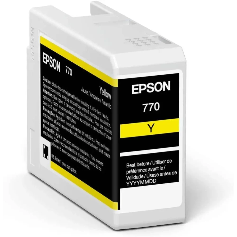 CARTUCHO EPSON MODELO T770 ULTRACHROME PRO 10 AMARILLO, PARA PLOTTER P700 (25ML)