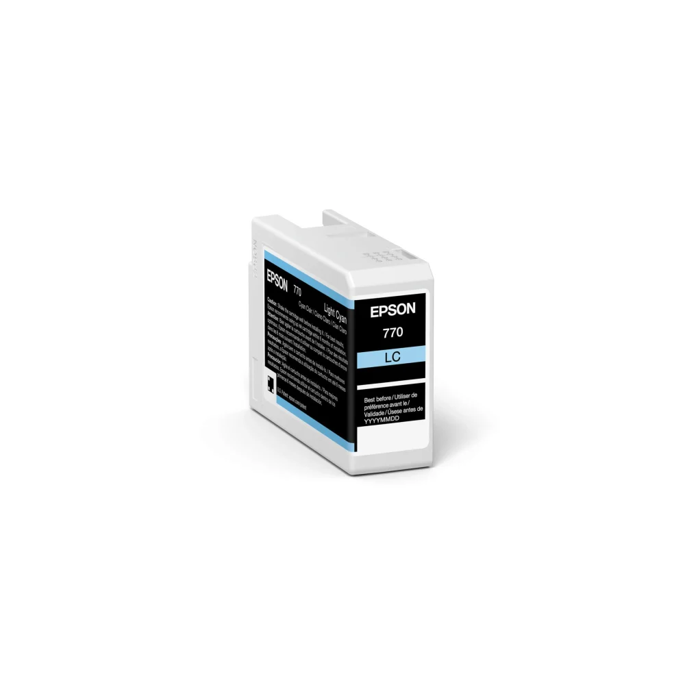 CARTUCHO EPSON MODELO T770 ULTRACHROME PRO 10 CYAN CLARO, PARA PLOTTER P700 (25ML)