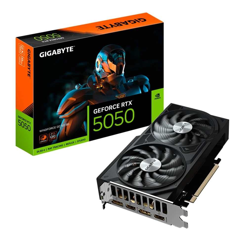 TARJETA DE VIDEO GIGABYTE GV-N5050WF2OCV2-8GB / RTX 5050 / 8GB GDDR6 / PCIE 5.0 / DP 2.1 / HDMI 2.1 / GAMA BAJA
