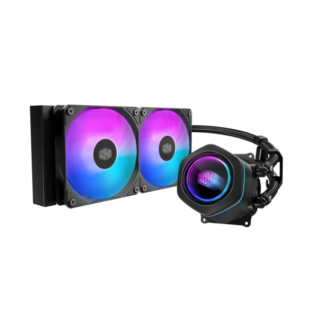 DISIPADOR DE ENFRIAMIENTO LIQUIDO COOLER MASTER MASTERLIQUID SERIE CORE NEX 240 / ARGB / NEGRO / GAMER