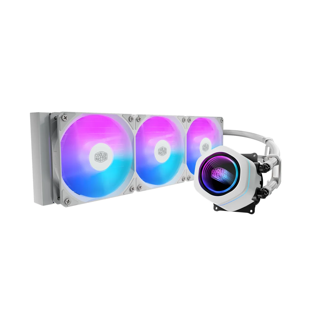 DISIPADOR DE ENFRIAMIENTO LIQUIDO COOLER MASTER MASTERLIQUID SERIE CORE NEX 360 / ARGB / BLANCO / GAMER