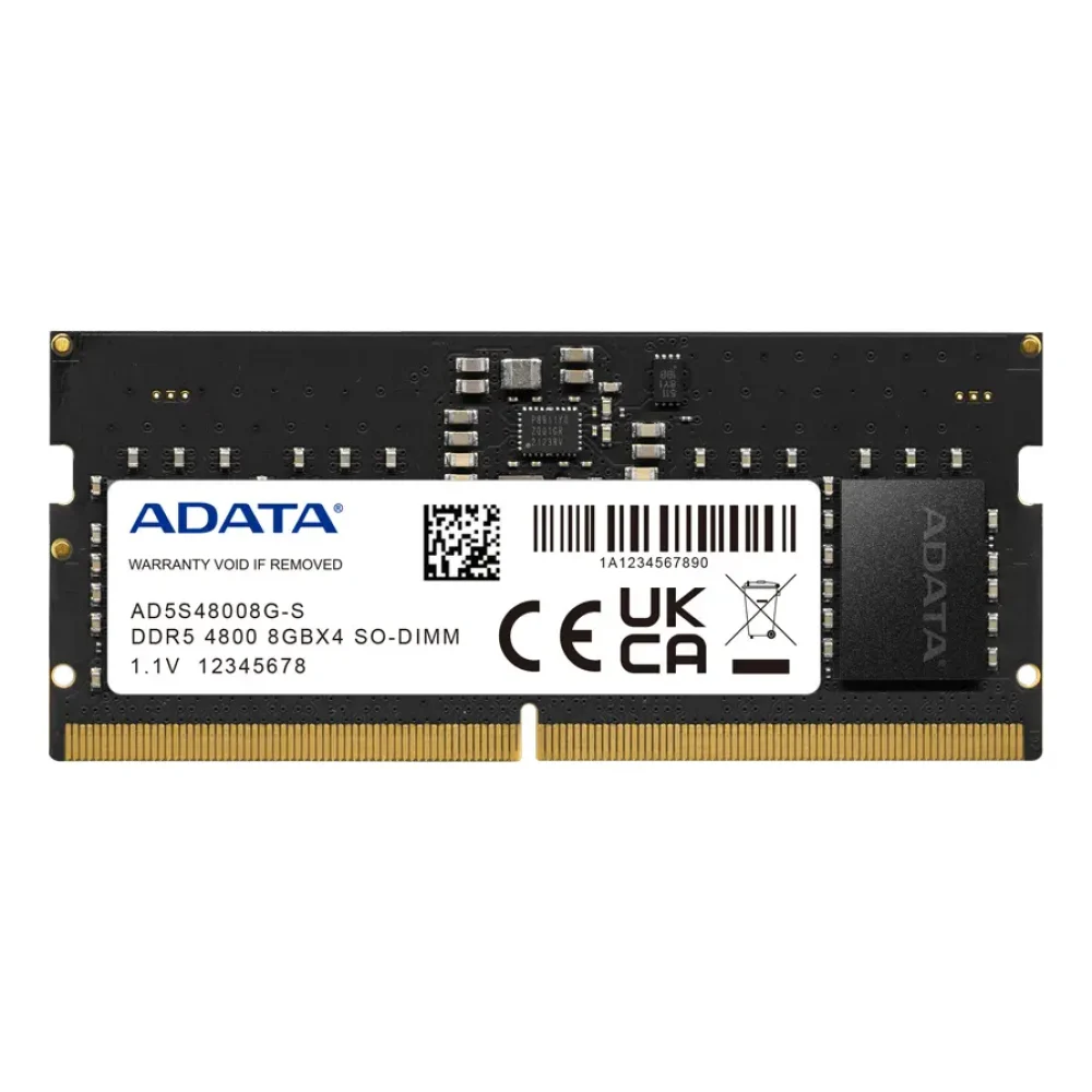 MEMORIA ADATA SODIMM DDR5 8GB PC5-38400 4800MHZ CL40 260PIN 1.1V LAPTOP/AIO/MINI PCS AD5S48008G-S