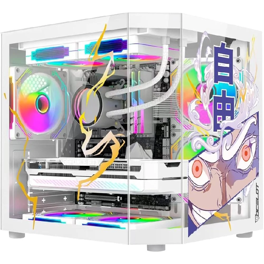 GABINETE OCELOT GAMING WHITE STORM 5/M-ATX, ITX / PANEL LATERAL Y FRONTAL DE CRISTAL TEMPLADO / INCLUYE 3 VENTILADORES / ENFRIAMIENTO LIQUIDO HASTA 240MM / GPU HASTA 320MM / COLOR BLANCO