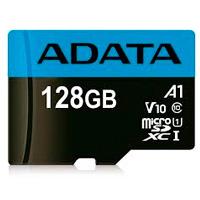 MEMORIA ADATA MICRO SDXC / SDHC 128GB UHS-I 100MB / 25MB CLASE 10 V10 A1 C / ADAPTADOR (AUSDX128GUICL10A1-RA1)