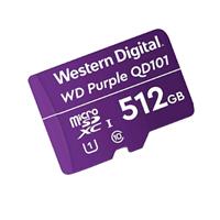 MEMORIA WD PURPLE SC QD101 MICRO SDXC 512GB VIDEOVIGILANCIA 24 / 7 CLASE 10 U1 LECT 50MB / S ESC 40MB / S WDD512G1P0C