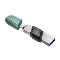 MEMORIA SANDISK 256GB IXPAND FLASH DRIVE FLIP PARA IPHONE / IPAD LIGHTNING / USB 3.1 METLICA CON TAPA DE PLASTICO SDIX90N-256G-GN6NE