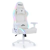 SILLA GAMER OCELOT GAMING RGB COLO BLANCO /  BASE DE METAL /  DESCANSA BRAZOS AJUSTABLES DE 4 DIMENSIONES / ANGULO DE INCLINACION 155 GRADOS /  SOPORTA HASTA 150KG /  COJIN DE DESCANSO LUMBAR Y CERVICAL