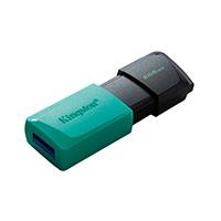 MEMORIA KINGSTON 256GB USB 3.2 GEN 1 ALTA VELOCIDAD / DATATRAVELER EXODIA M VERDE OCEAN C / TAPA MÓVIL (DTXM / 256GB)