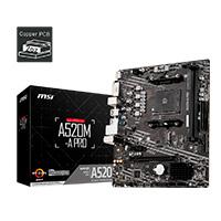 MB MSI A520 AMD S-AM4 3A GEN / 2XDDR4 3200 / HDMI / DVI / 4XUSB 3.2 / M.2 / MICRO ATX / GAMA BASICA