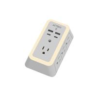 CARGADOR DE PARED ACTECK ENERGON LUMINA CP515 / 11 EN 1 / 7 X TOMACORRIENTE / 2 USB / 2 TIPO C / RESISTENTE AL FUEGO / SUPRESOR DE PICOS 540 J / SENSOR TOUCH / BLANCO  / AC-936484