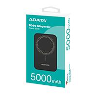 BATERIA DE RESPALDO POWER BANK MAGNÉTICO R050 ADATA 5000 MAH /  USB -C / CARGA INALÁMBRICA / NEGRO (PR050-11BK)