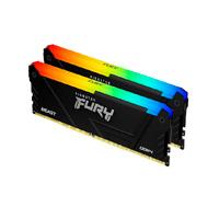MEMORIA RAM KINGSTON DIMM DDR4 16GB (2X8GB) 3200MT/S FURY BEAST BLACK RGB XMP CL16 288PIN 1.35V C/DISIPADOR DE CALOR P/PC/GAMER/ALTO RENDIMIENTO (KIT 2) (KF432C16BB2AK2/16)