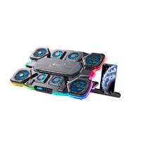 BASE ENFRIADORA GAMER BALAM RUSH EOLOX CRYOTECH EF780 / LAPTOP 17 PULG / VELOCIDAD AJUSTABLE / 7 NIVELES DE ALTURA / 10 MODOS DE ILUMINACION / SOPORTE P- CELULAR / PLACA METALICA / NEGRO / BR-941112
