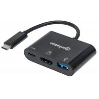 DOCKING USB,MANHATTAN,152037,-C  3 PTOS, HDMI, USB-C PD / USBV3.2A