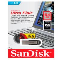 MEMORIA SANDISK 64GB USB 3.0 ULTRA FLAIR METALICA PARA MAC Y WINDOWS 150MB / S SDCZ73-064G-G46