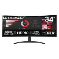 MONITOR PC LG CURVO ULTRAWIDE QHD 34WR50QK,34 PULG,RESOL. 3440X1440,1800R,PANEL VA,REL. 21:9,BRILLO 300 CD/M2,CONTR. 3000:1,TR 5MS,100 HZ,HDR10,HDMI,DISPLAY PORT,MONTABLE PARED 100X100,NEGRO