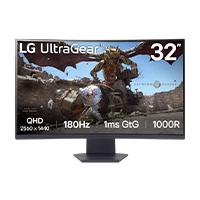 MONITOR LG ULTRAGEAR 32GS60QC GAMER CURVO QHD 31.5,PANEL VA, 2560X1440, 180HZ, TR 1MS, CURVATURA 1000R, HDR10, AMD FREESYNC, ASPECTO 16:09, CONTRASTE 3000:1, DISPLAYPORT, HDMI, MONTAJE 100X1