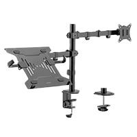 SOPORTE ACTECK ENFORCE ZONE SM480 / PARA MONITOR 17-32 PULG Y LAPTOP 10-15.6 PULG / ARTICULADO / PARA ESCRITORIO / INCLINACION Y GIRO AJUSTABLE / MAX 9KG MONITOR - 4 KG LAP / NEGRO / AC-9396