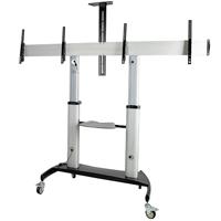 CARRITO PARA DOS TV DE 37 A 60 PULGADAS - HASTA 50KG CADA UNO - SOPORTE VESA MOVIL PARA DOS TV - CON ESTANTES PARA EQUIPOS - SOPORTE CON RUEDAS PARA TV - SOPORTE RODANTE STARTECH.COM - STNDM